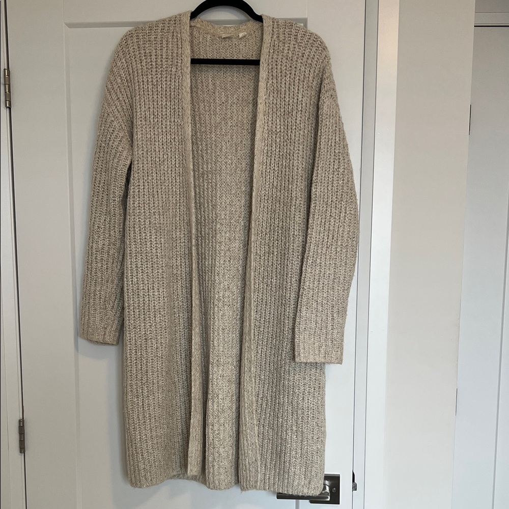 GAP Cream Knit Open-Front Cardigan
